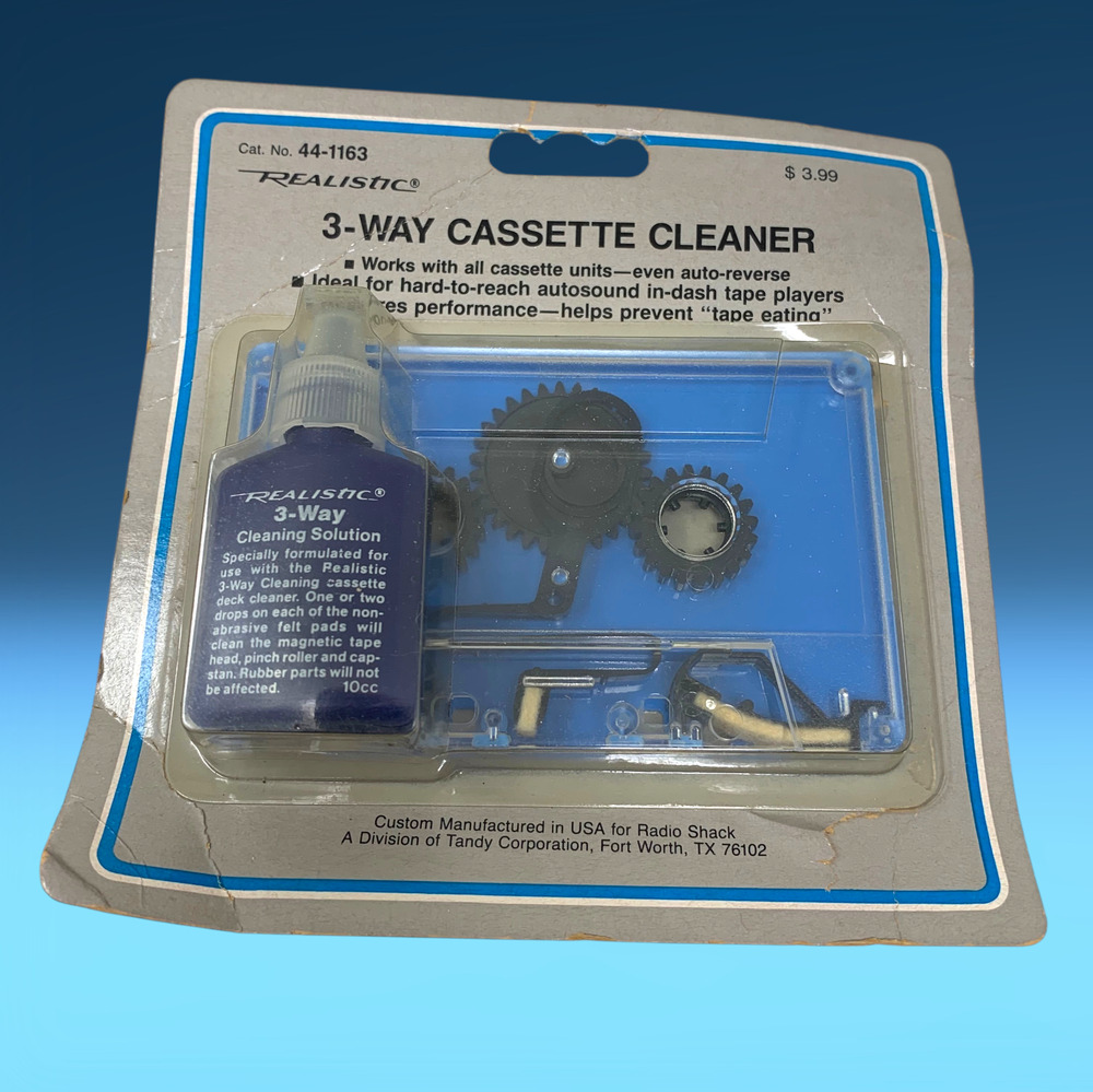 Vintage Realistic 3-Way Cleaning Cassette 44-1163 Tape Deck Cleaner NOS